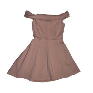 Lulus Season Of Fun Blush Over The Shoulder Skater Dress Size Small